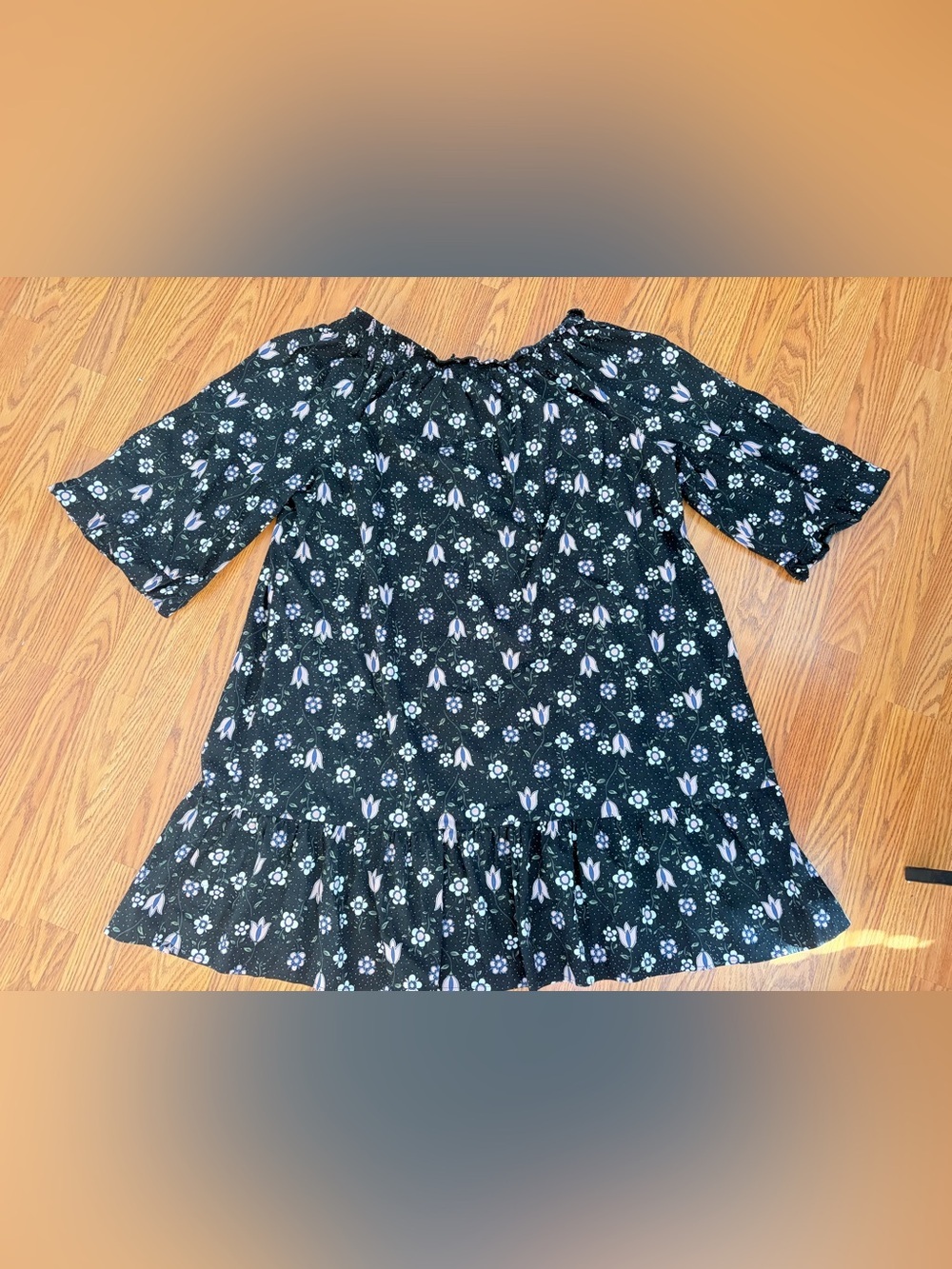 Eloquii black Floral Square-Neck Midi Dress - Picture 2 of 15